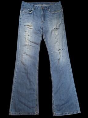 Tommy Bahama Mens 38x35 Light Wash Distressed Straight Leg Y2K Skater Jeans
